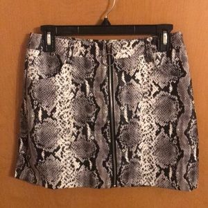 Snake skin leather skirt